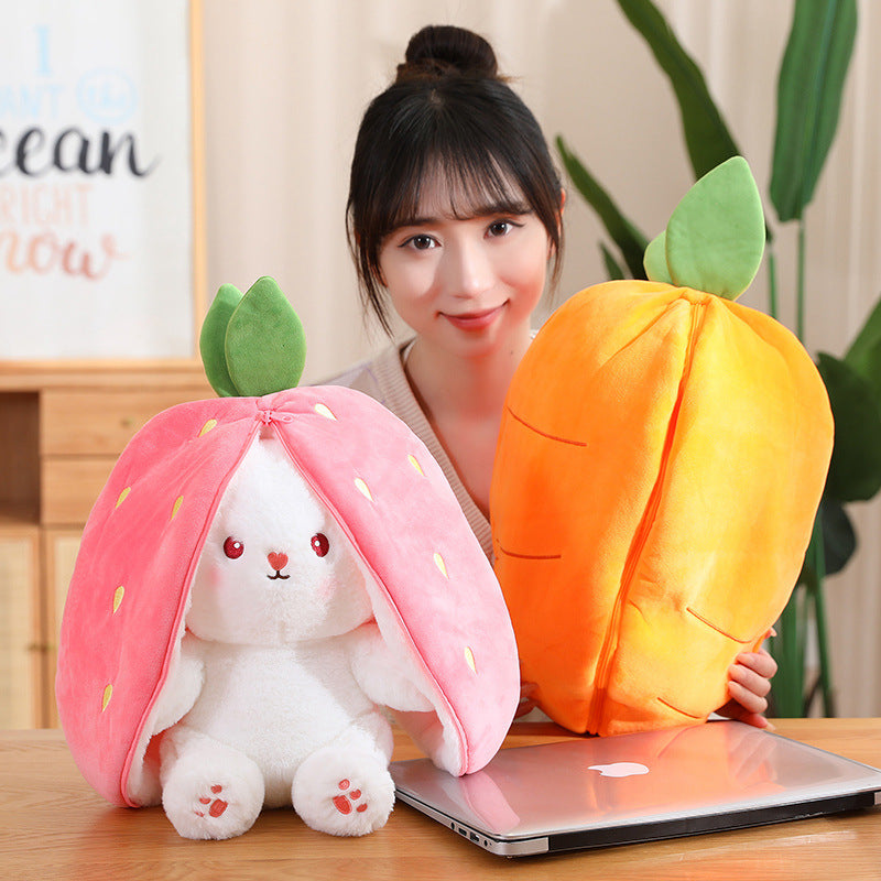 Cute Strawberry Radish Bunny Plush Toy Doll